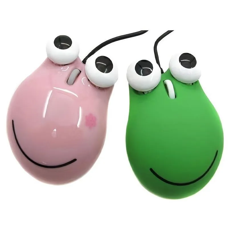 Mice Cute Frog Gaming Mouse Creative Usb Wired Pc Gamer 1600Dpi 3D Cartoon Funny Mini Mice For Computer Laptop Drop Delivery Computers Dh8Mj