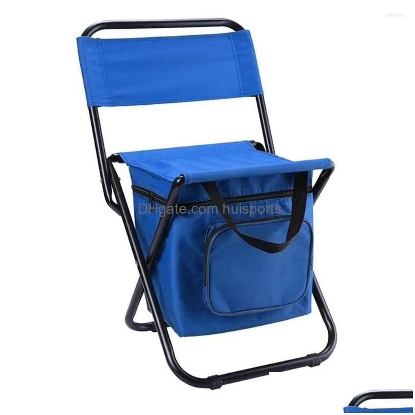 camp furniture foldable camping chair oxford cloth portable fishing beach backpacking high back seat snack organizer pocket green