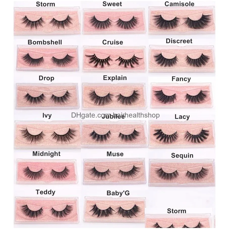 False Eyelashes 3D Mink Eyelashes Eyelash Eye Makeup False Lashes Soft Natural Thick Fake Extension Beauty Tools 20 Styles Drop Delive Dhksq