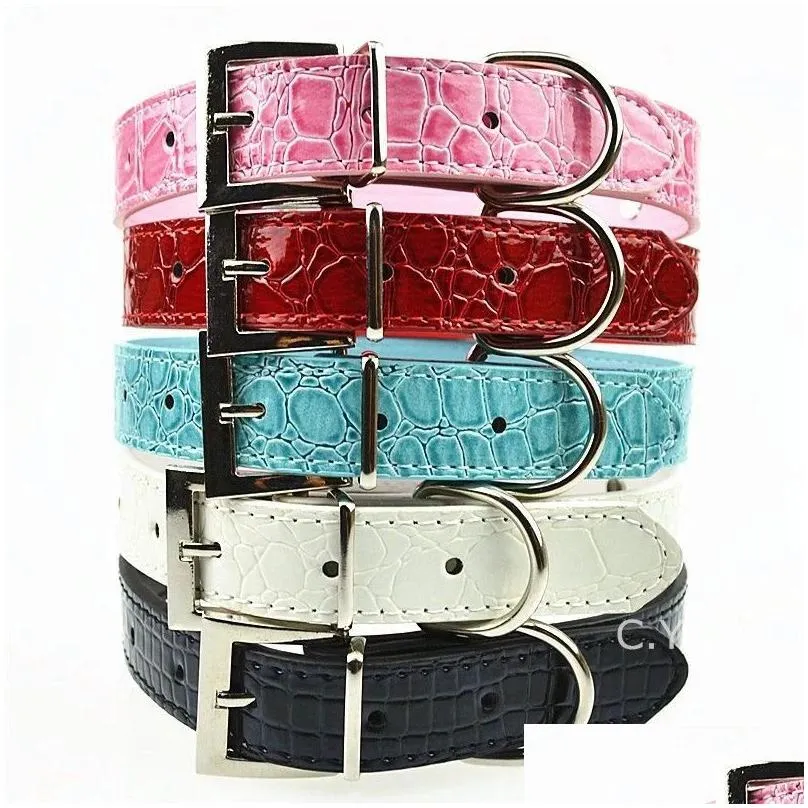 pu leather custom dog collars with rhinestone personalized name letters diamante jewelry gems diy pet tag croco collar charms for small medium dogs large cat pink