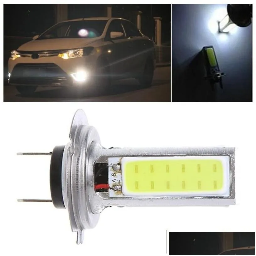 Car Headlights Super High Power Cob 20W H7 Led White Light Lamp Bb For Fog Driving / Drl Drop Delivery Mobiles Motorcycles Lights Dh7Xj