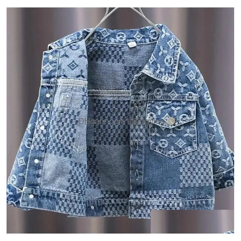 kids designer jeans jacket kid luxury blue jackets fashion baby clothes boys girls autumn winter soft denim jackets children coat esskids