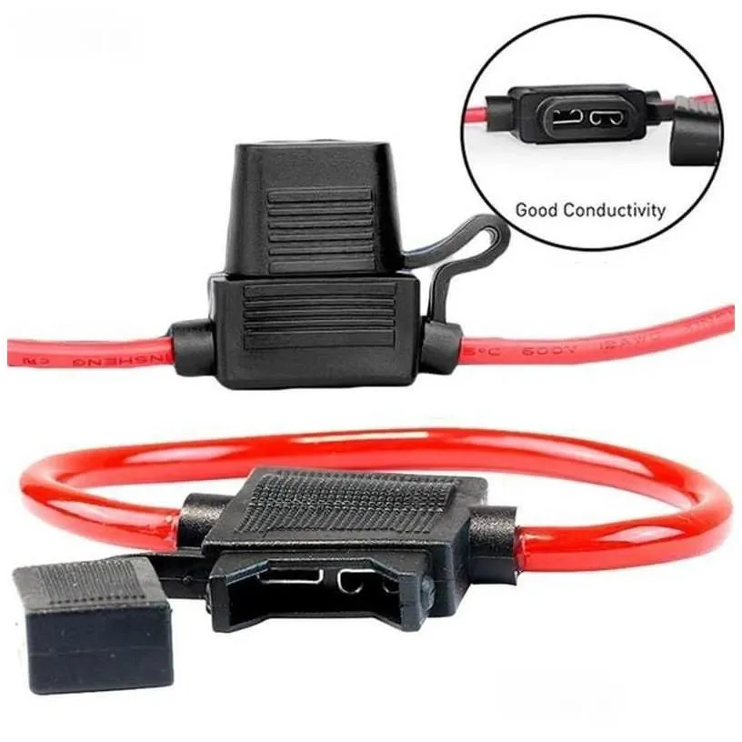Car Badges Fuse Holder Waterproof Mini Blade Adapter Splash-Proof Box For 12V 30A In Line Cutoff Switch Socket Damp Proof Drop Delive Dhqxl