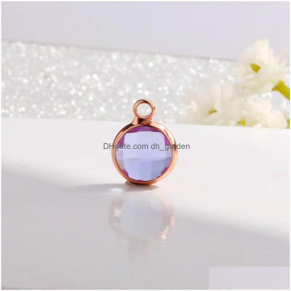 Charms New Fashion Small Rhinestone Glass Pendants Charm For Bangle Necklace 12 Colorf Birthstone Diy Jewelry Making Drop De Dhgarden Dhjfe