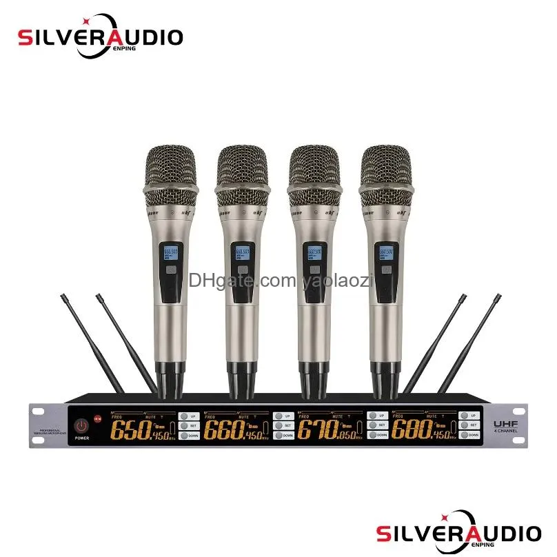microphones gaw-br808 professional microphone with ir infrared pair frequency uhf wireless 1 to 4 for stage ktv