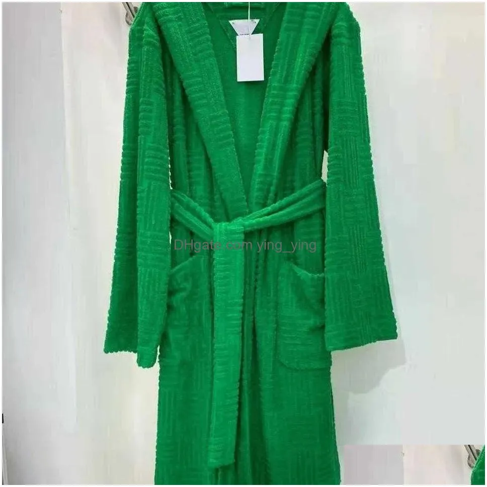 men women bathrobes  jacquard embroidery long coat designer bathrobe fashion homewear hooded jacket fashion home pajamas