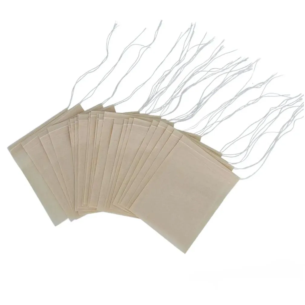 Coffee & Tea Tools Coffee Maker Tools 100Pcs 60 X 80Mm Brown Color Manila Paper Tea Bags Infuser Strainers With Strings No Bleach Drop Dh3Yi