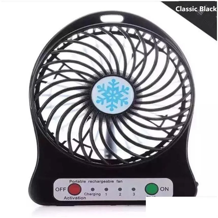 Usb Gadgets Mini Protable Fan Mtifunctional Usb Rechargerable Kids Table Led Light Battery Adjustable 3Speed Cooling Drop Delivery Com Dhvom