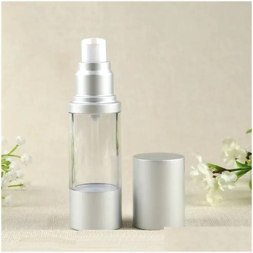 Packing Bottles Wholesale 15 30 50 Ml Airless Pump Bottle Refillable Cosmetic Container Makeup Foundations And Serums Lightweight Leak Dh0Ig