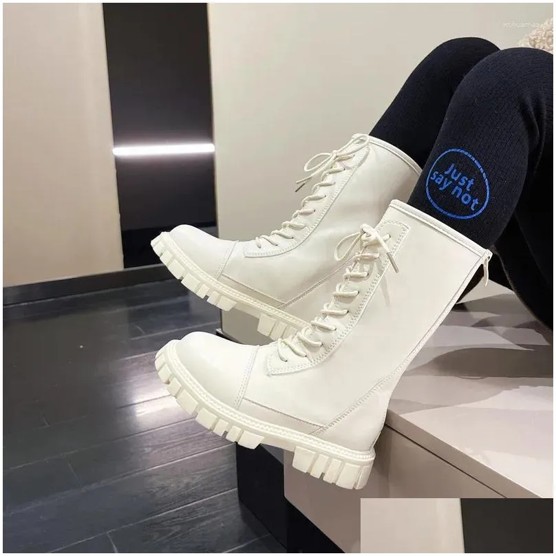 boots girls fashion child high classic korean pu simple solid black uk uniform school shoes 2024 spring non-slip for catwalk