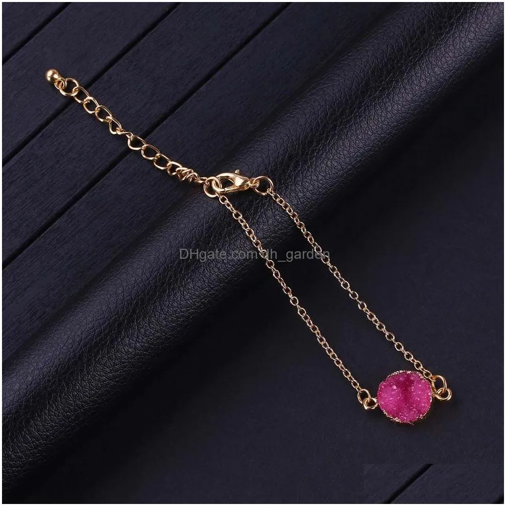 Chain Adjustable Size Nature Resin Durzy Charm Pendant Brcelet For Women 5 Color Pickable Chain Bracelet Fashion Jewelry Dr Dhgarden Dhteo