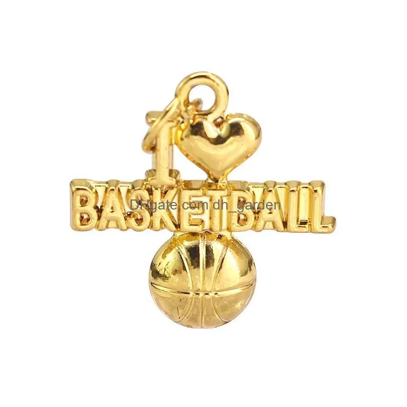 Charms New Fashion Unique I Love Basketball Pendants For Necklace Bracelets Special Sliver Gold Sports Jewelry Charm Diy Mak Dhgarden Dhcvs