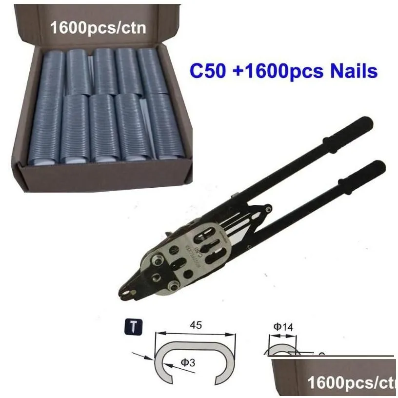 Pneumatic Tools C45 C50 Professional Manual Ring Plier Gabion Fixing C Nailer Stapler Nails For Cages Fence Connectonly Nails2541187 Dhrec