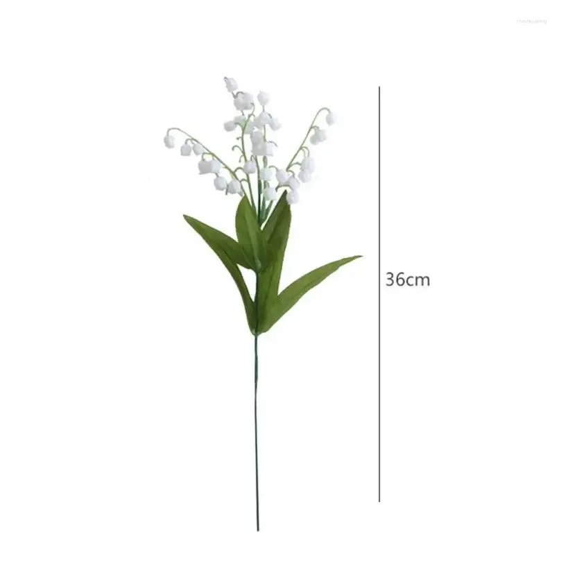 decorative flowers decoration mariage false lily of valley artificial silk white classic plastic 1 bunch with 5 prongs