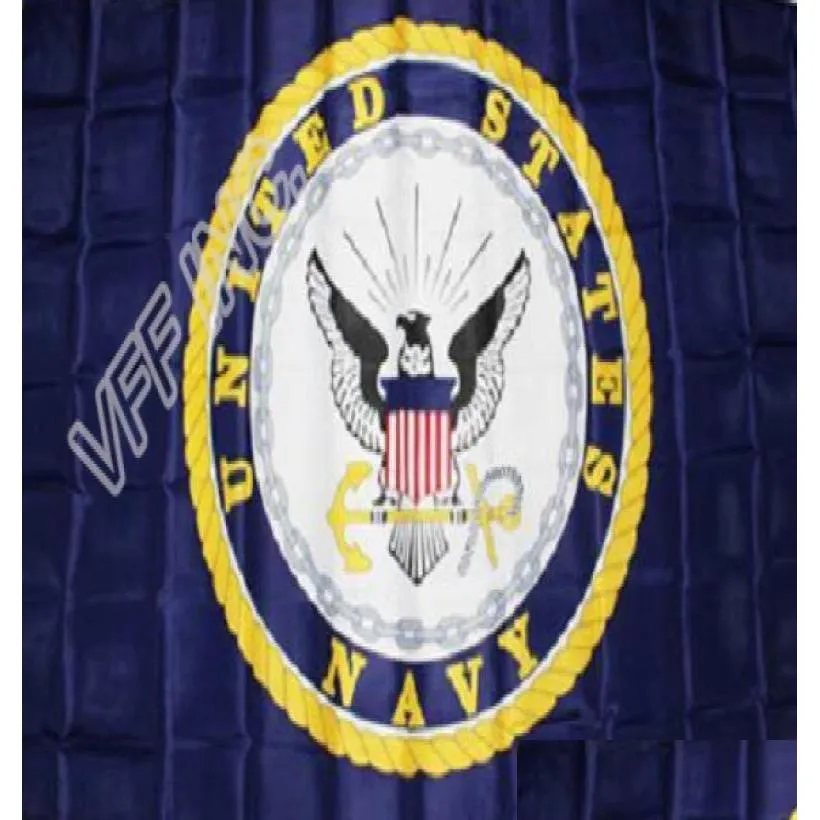 Banner Flags Blue Us Navy Crest Seal Emblem Flag 3Ft X 5Ft Polyester Banner Flying 150 90Cm Custom Outdoor Af394209110 Drop Delivery H Dhtlc