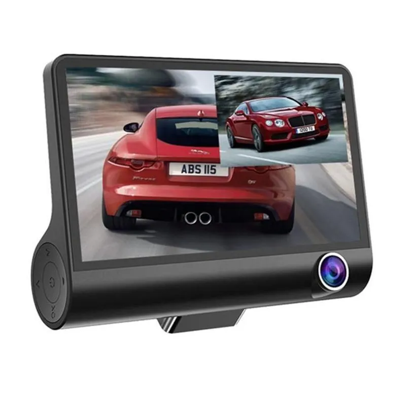 Car Dvrs Car Dvr Dvrs 3 Cameras Driving Dashcam Vehicle Video Recorder 4 Display Fl Hd 1080P Front 170ﾰ Rear 140ﾰ Interior 120ﾰ G-Sens Dhyi8