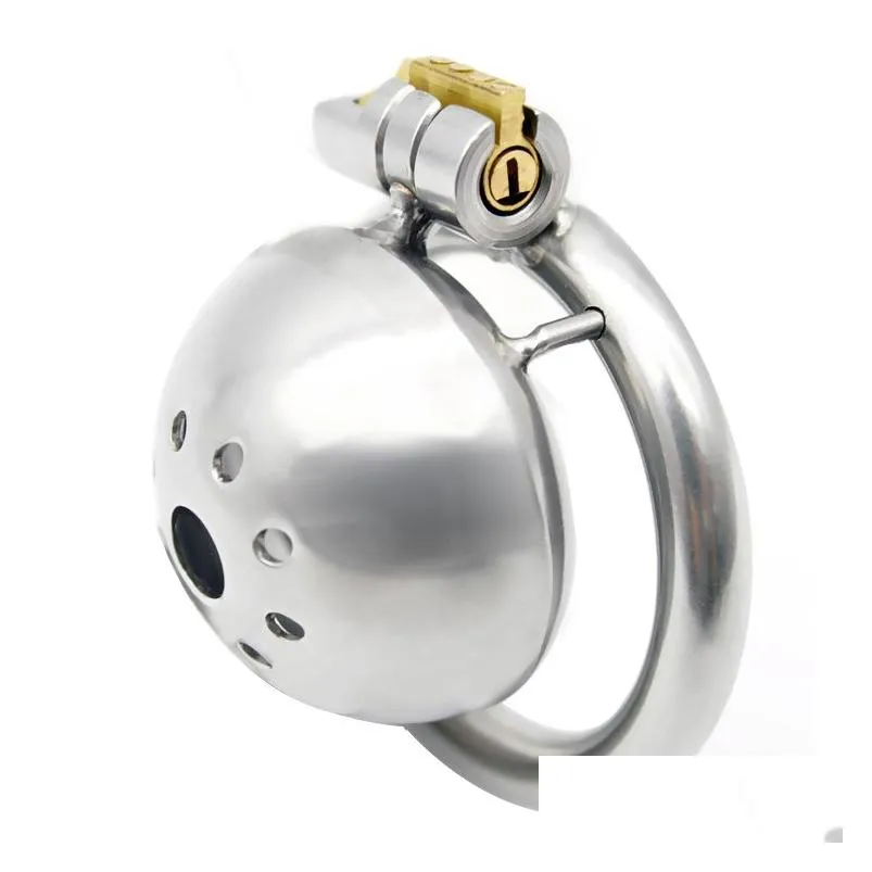 Other Health & Beauty Items Toys 304 Stainless Steel Male Chastity Device Super Small Short Cock Cage With Stealth Lock Ring Products Dhx0L