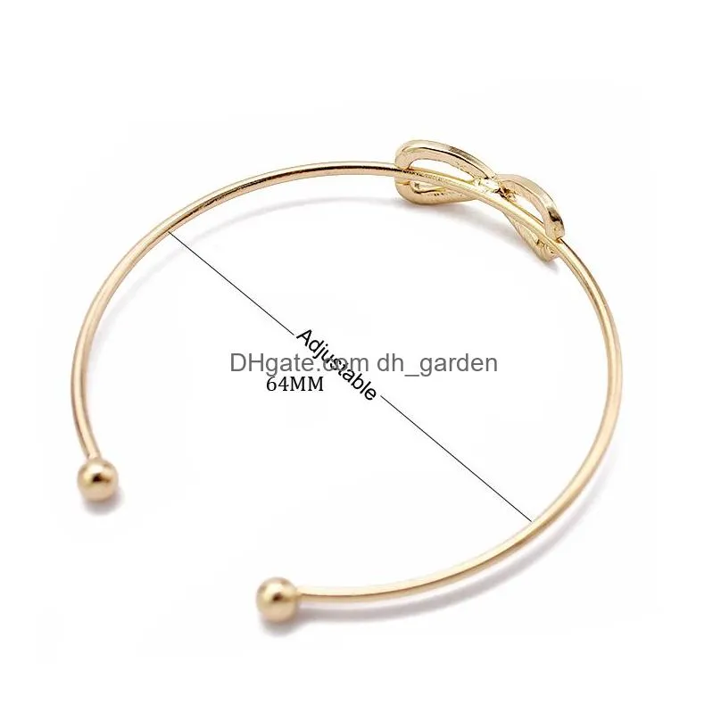 Bangle Gold Sier Crystal Rhinestone Charm Infinite Bracelets Bangles For Women Number 8 Love Cuff Bangle Fashion Open Arm J Dhgarden Dhhq1