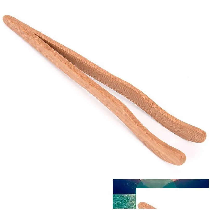 Other Drinkware Natural Bamboo Handmade Tea Clips Tweezers Curved Straight Kung Fu Tool 1Pc Drop Delivery Home Garden Kitchen, Dining Dhwkc
