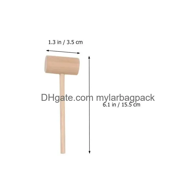 Craft Tools 15Pcs Practical Wooden Cake Hammers Mini Round Food Crab Seafood Mallets Drop Delivery Home Garden Arts, Crafts Gifts Dh68B