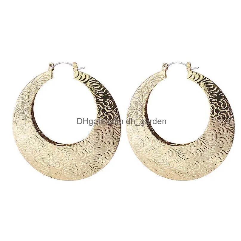 Dangle & Chandelier Big Vintage Gold Plating Cescent Pendant Drop Earring For Women Indonisia Style Fashion Dangle Selling Dhgarden Dhqhp