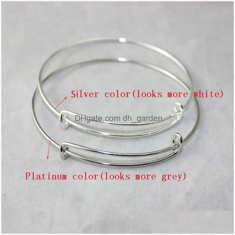 Bangle New Fashion Sier Gold Wire Bangle Bracelet For Diy Beading Small Charm Expandable Usa Trendy Accessories Wholesale D Dhgarden Dhkpi