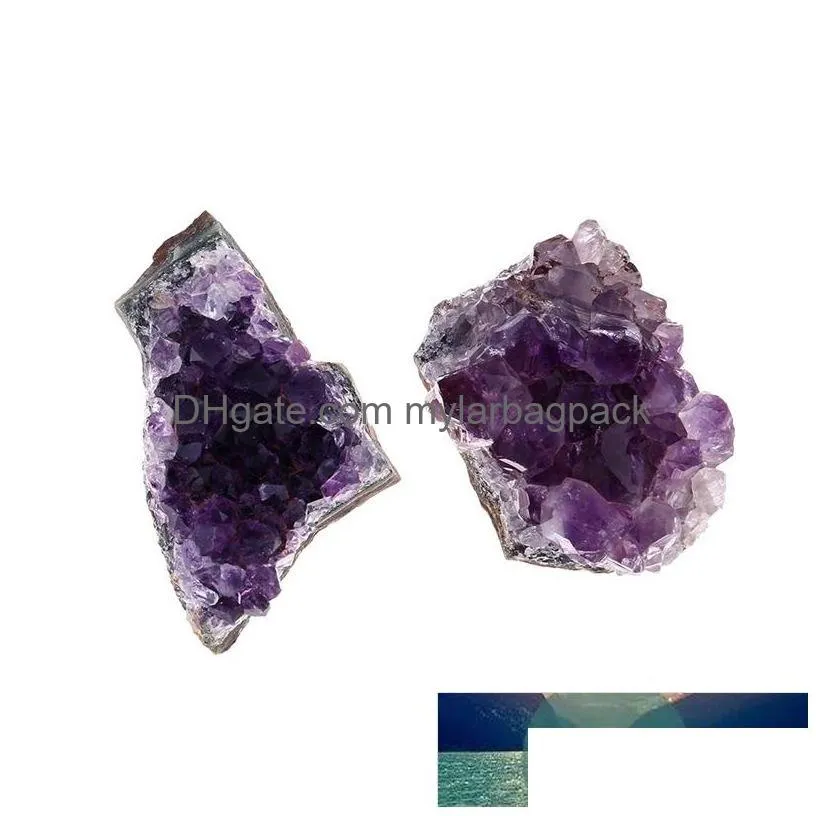 Craft Tools Natural Amethyst Quartz Crystal Cluster Healing Stones Specimen Home Decoration Crafts Piedras Naturales Y Minerales Drop Dh8Tw