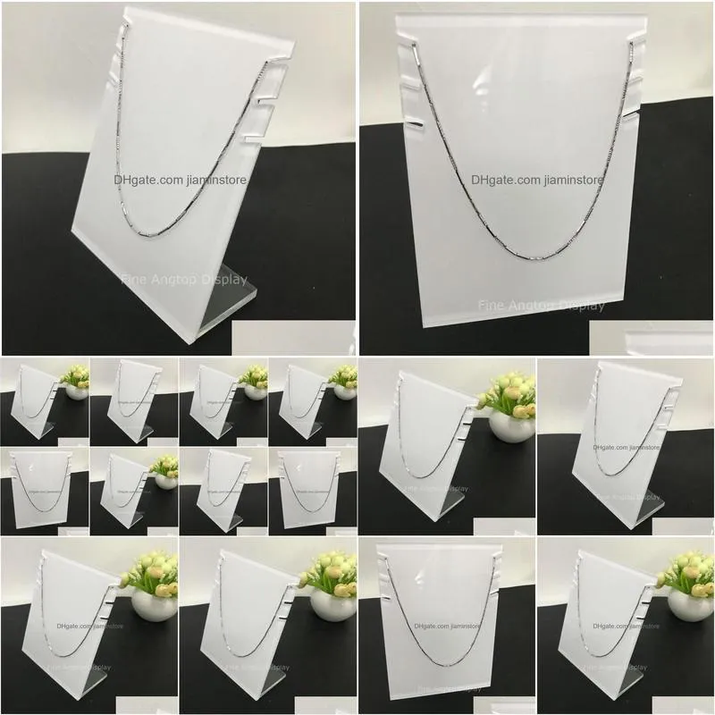 Jewelry Pouches, Bags Jewelry Pouches L Shaped White Acrylic Short Necklace Display Stand Shelf 20Cm Height Drop Delivery Jewelry Jewe Dhmcb