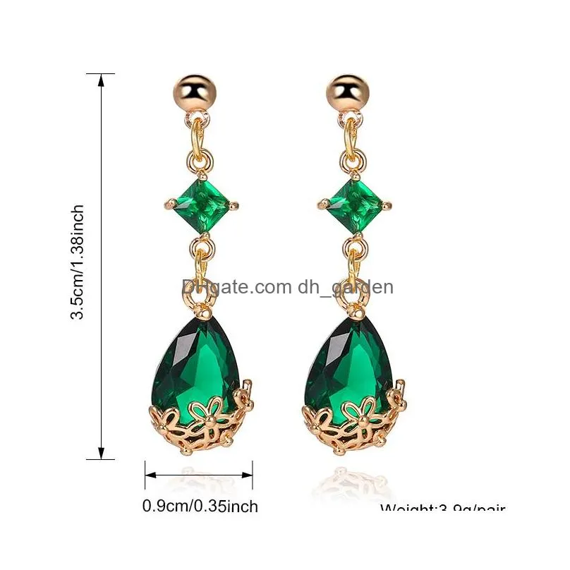 Dangle & Chandelier New Arrival K9 Crystal Glass Chandelier Dangle Earring For Women Unique Design Geometric Water Drop Tre Dhgarden Dhtnp