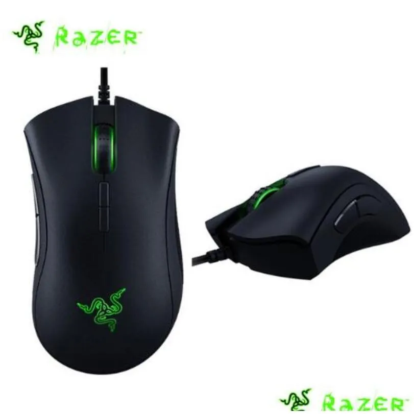 Mice Razer Deathadder Chroma Usb Wired Optical Computer Gaming Mouse 6400Dpi Sensor Drop Delivery Dhbx0