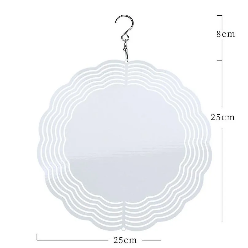 Sublimation Blanks Wholesale Sublimation Blank Wind Spinner 10 Inch Aluminum Spinners Outdoor Hanging Garden Decoration Metal Blanks F Dhizd