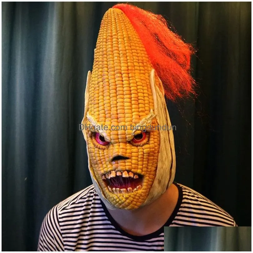 Party Masks Corn Fl Head Mask Scary Adt Realistic Laetx Party Halloween Fancy Dress Masquerade Masks Cosplay Costume7743919 Drop Deliv Dhpr6