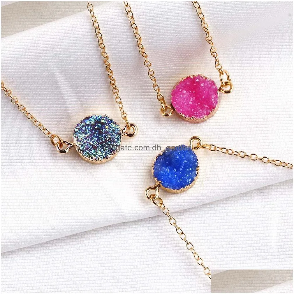 Chain Adjustable Size Nature Resin Durzy Charm Pendant Brcelet For Women 5 Color Pickable Chain Bracelet Fashion Jewelry Dr Dhgarden Dhteo