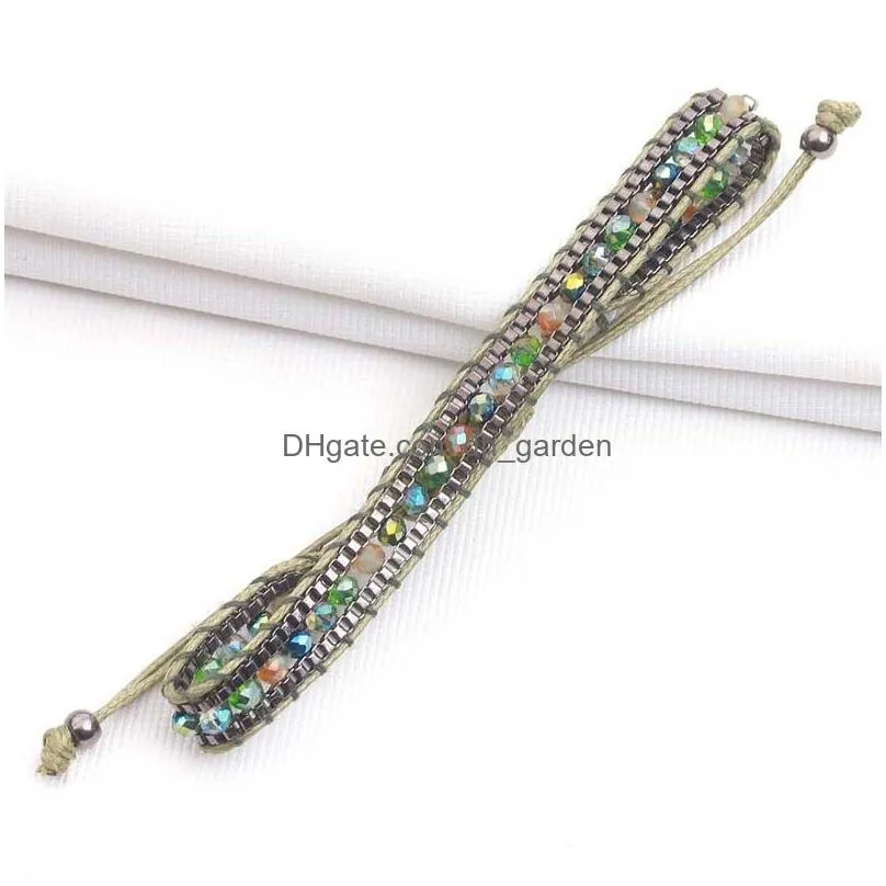 Chain Ethnic Rice Beads Acrylic Woven Bracelet For Women Boho Hollow Small Colorf Beading Fashion Jewelry Gif Drop Delivery Dhgarden Dh21D