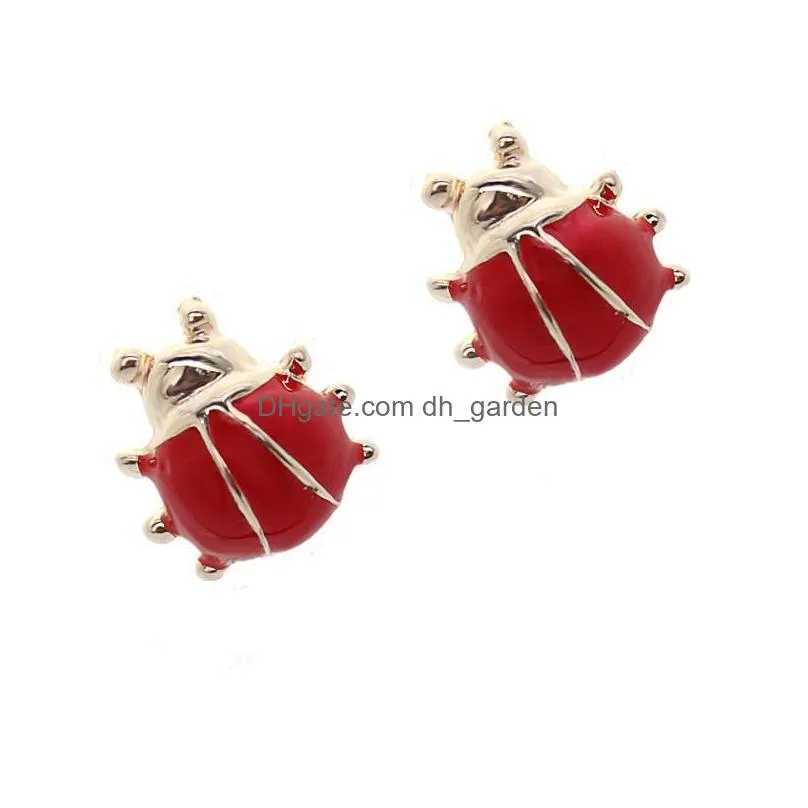 Stud Cute 1Cm Red Ladybug Stud Earrings Price Fashion Jewelry For Girls Women Korean Style Jewellery Drop Delivery Jewelry E Dhgarden Dhkni