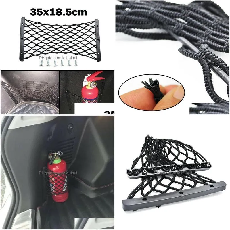 car organizer mounting storage mesh net rear trunk elastic fire extinguisher luggage