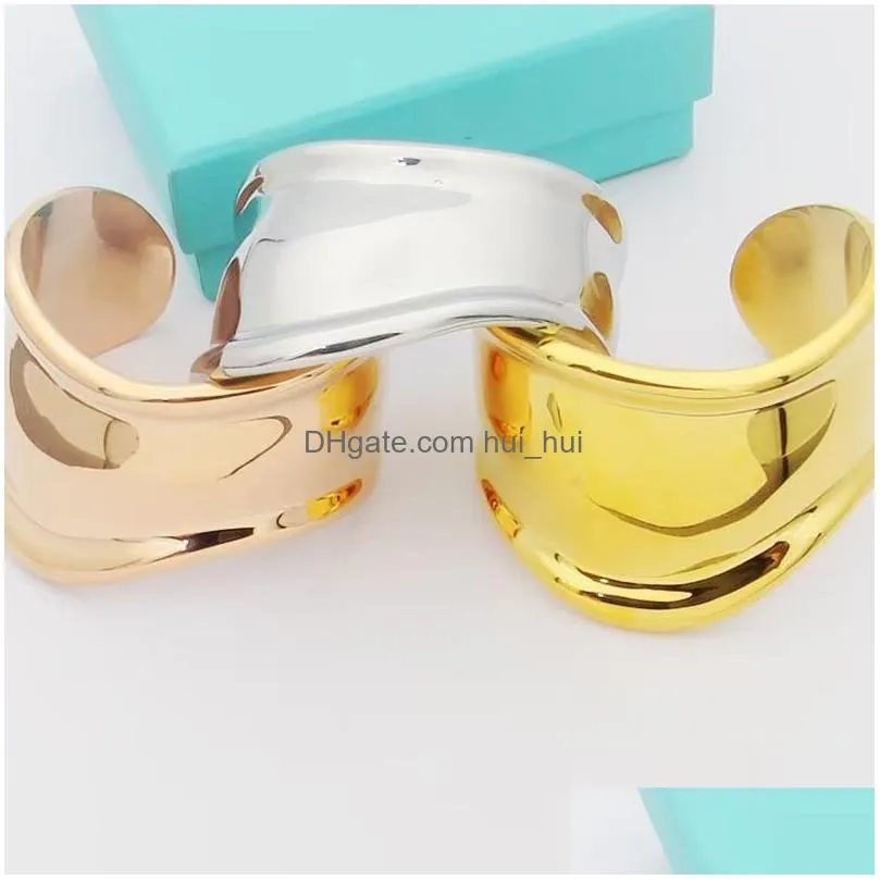 heart bracelet opening bangles narrow wide geometry shape designer luxury jewelry womans gold platinum bracelets no allergies fading accessories