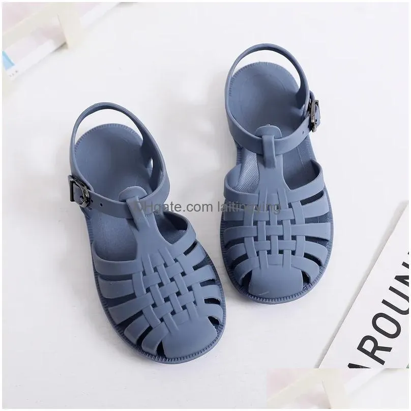 sandal bayi gladiator sepatu roma berongga kasual bersirkulasi anakanak musim panas pvc anak perempuan pantai 220611