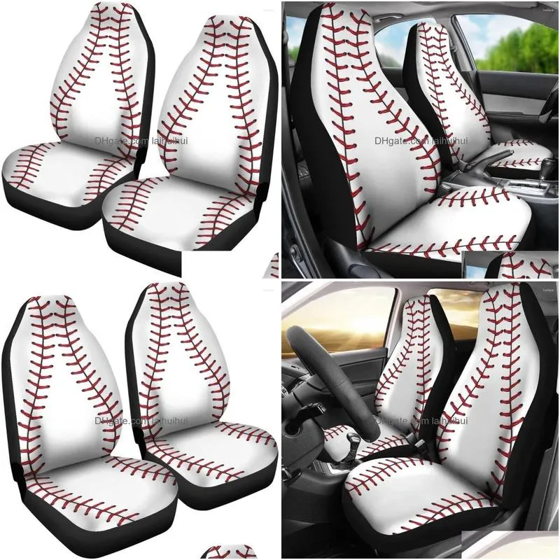 car seat covers baseball stitches cover set 2 pc accessories mats