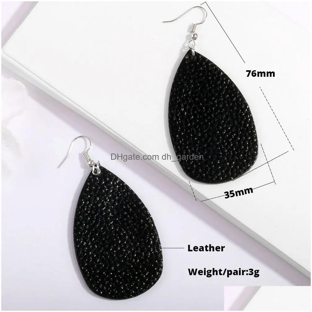 Dangle & Chandelier New Classic Leather Earrings For Women Ethnic Bomemia Drop Dangle Wedding Two Sides Printing Fashion Je Dhgarden Dhmvk