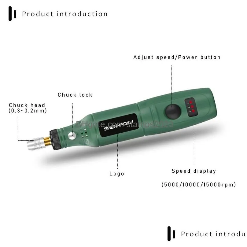 Electric Drill 100V240V Mini Power Tools Mtifuctional Grinder Grinding Accessories Set 3 Speed Engraving Pen For Dremel 230609 Drop D Dhyws