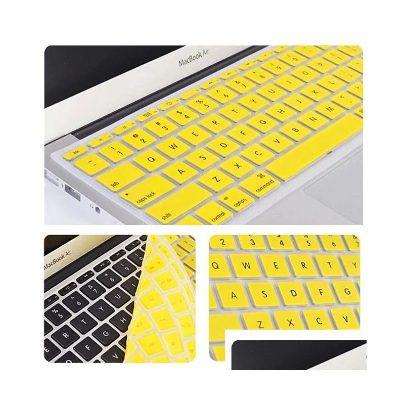 Keyboard Covers Laptop Soft Sile Colorf Keyboard Case Protector Er Skin For Book Pro Air Retina 11 12 13 15 Waterproof Dustproof Drop Dhdzm