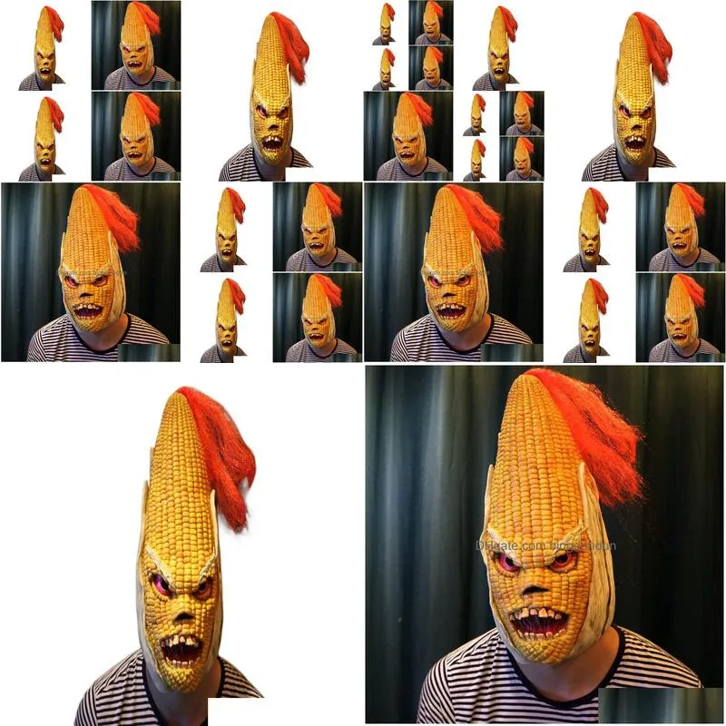 Party Masks Corn Fl Head Mask Scary Adt Realistic Laetx Party Halloween Fancy Dress Masquerade Masks Cosplay Costume7743919 Drop Deliv Dhpr6