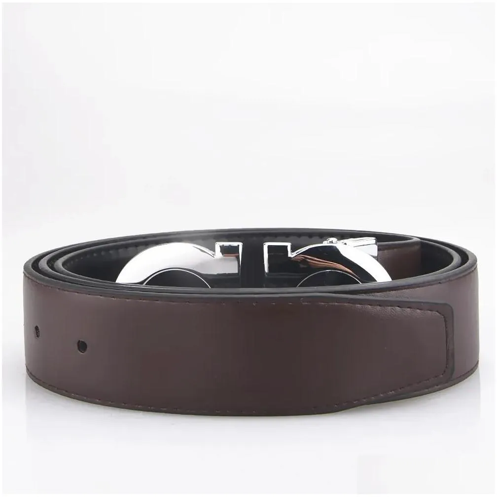 Belts 2024 Smooth Leather Belt Luxury Belts Designer For Men Big Buckle Male Chastity Top Fashion Mens Wholesale Drop Delivery Fashion Dhcny