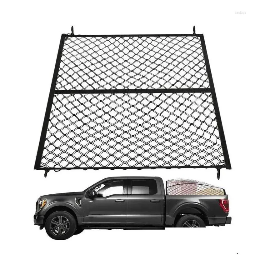 Car Organizer Truck Bed Cargo Net Upgraded 1.2 X 2M Trunk Rear Elastic Mesh Holder Fit For Suv Drop Delivery Mobiles Motorcycles I Dht2E