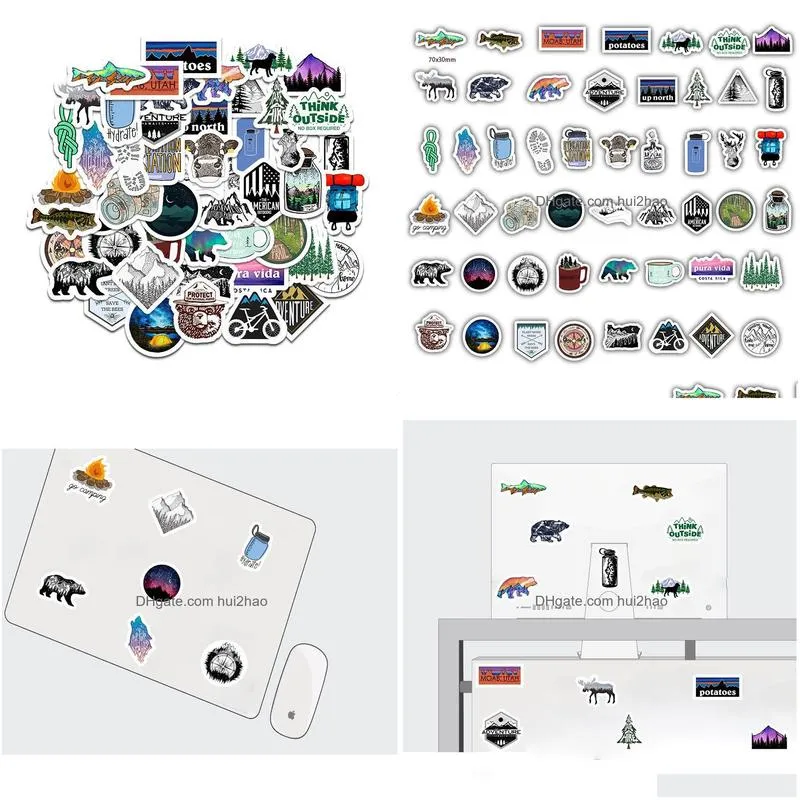 5 sets is 250pcs outdoor scene graffiti stickers luggage skateboard car stickers