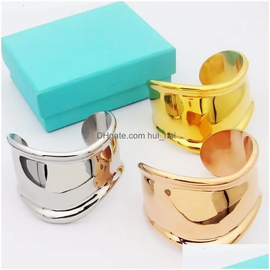 heart bracelet opening bangles narrow wide geometry shape designer luxury jewelry womans gold platinum bracelets no allergies fading accessories