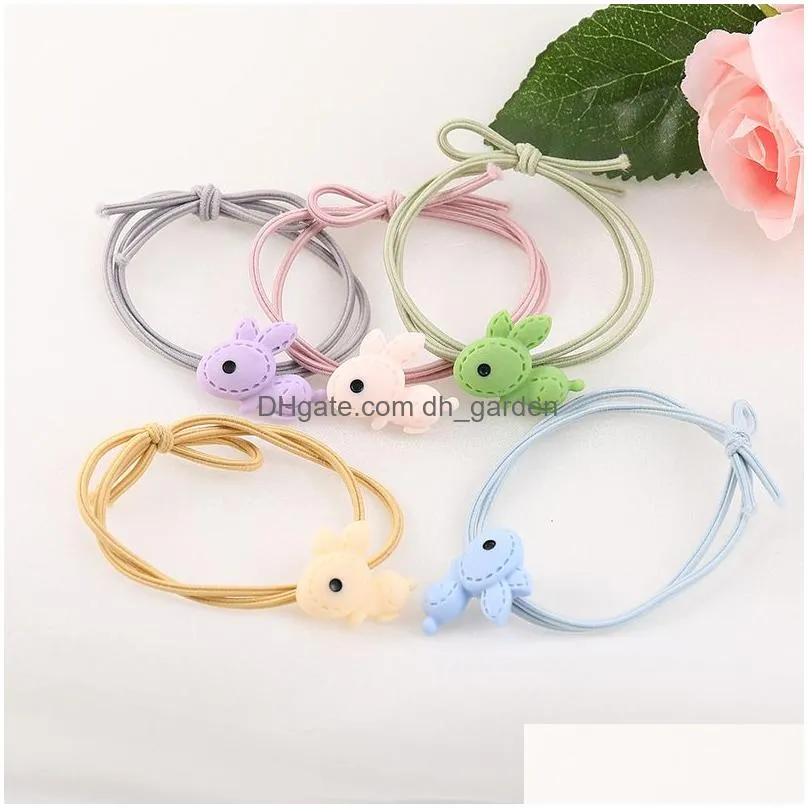 Hair Rubber Bands Sale Korean Style Girls Cute Hairband Candy Rabbit Ponytail Holder Rope Kids Girl Hair Accessories Elasti Dhgarden Dhknf
