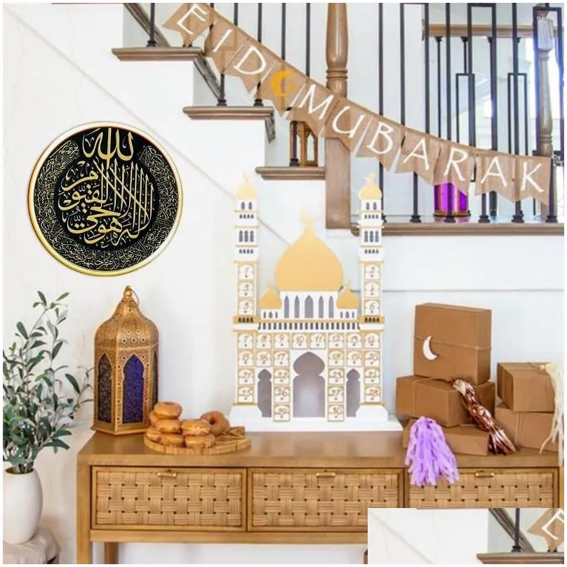 Wall Stickers Qifu Diy Decal Eid Mubarak Cture Islamic Muslim Art Murals Ramadan Bedroom Living Room Home Decoration Drop Delivery Dhkxz