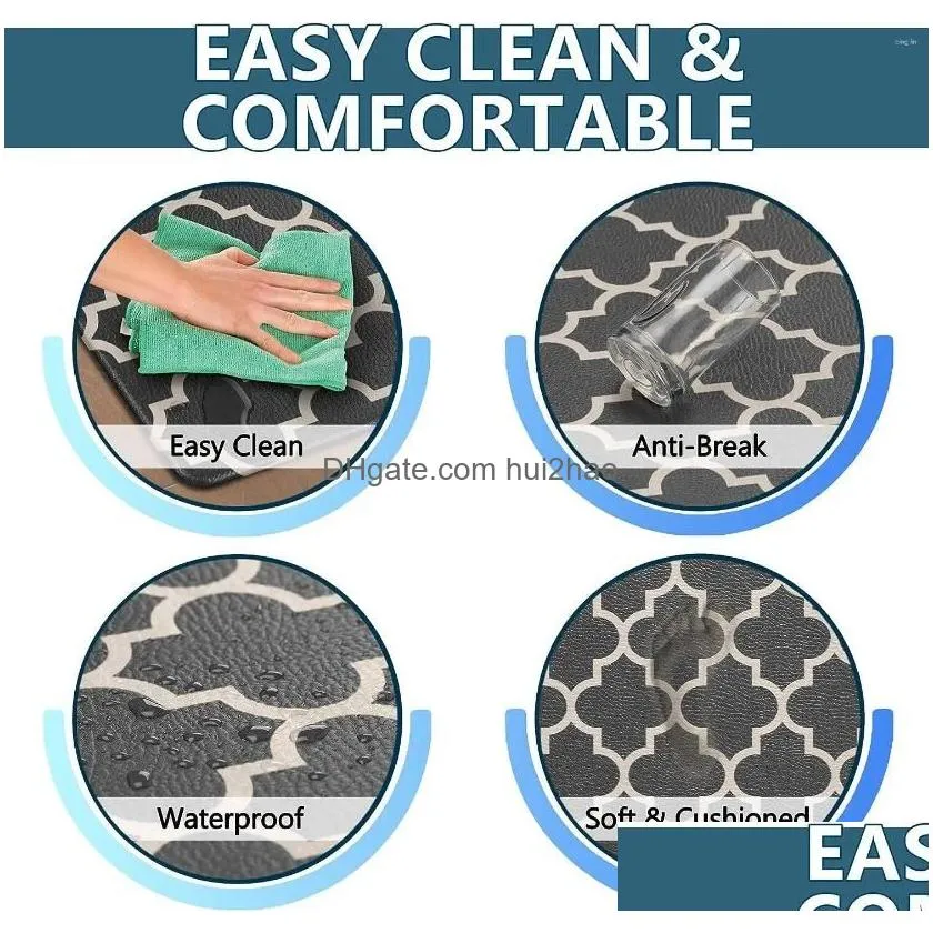 carpets waterproof non-slip kitchen mat anti-fatigue rug heavy duty pvc floor ergonomic carpet standing